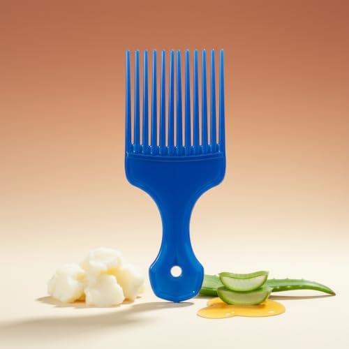 1Pc Blue Salon-Style Hair Pick and Barber Comb - Pick Comb for Curly Hair and Parting Care for Thick Quality Barber Supplies, Styling Tools and Appliances - Image 2