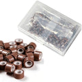 200Pcs 5mm Micro Links with Silicone Lining, Dark Brown by HANDWIGHairExtensions