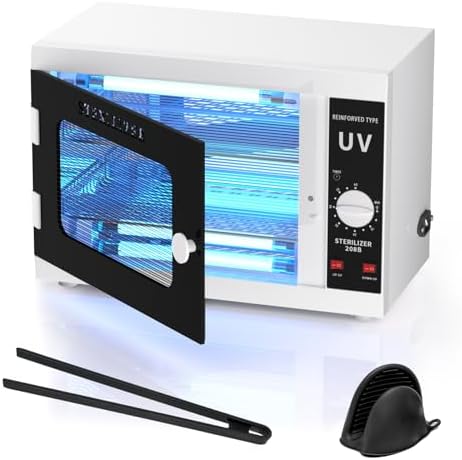 12L Nail Tools Cleaning Machine, Professional Dual Lamps System Cabinet by cenoz