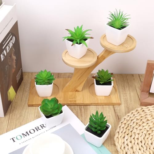 Gresorth 6 Pcs Small Artificial Succulents Fake Plant Potted Decoration - Image 3
