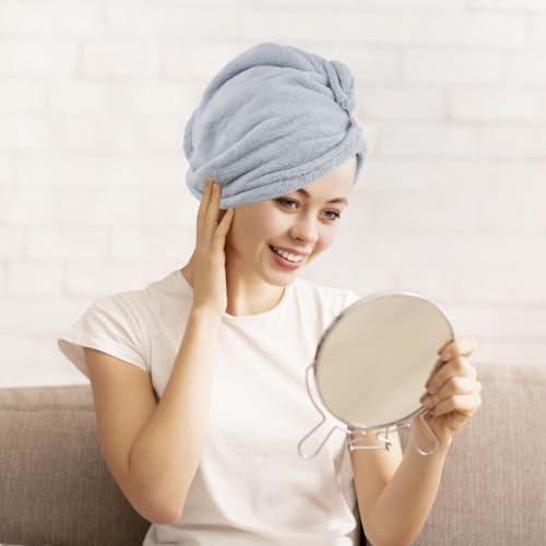 3pcs Coral Fleece Hair Drying Towel Wrap with Button Closure - Image 6