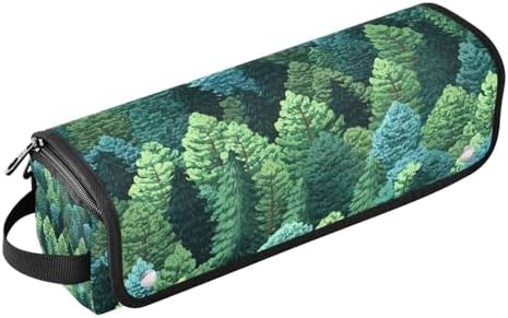 Hair Tools Travel Bag with Heat Resistant Mat 2-in-1 Hot Tools Travel Bag Organizer Flat Curling Iron Travel Case for Straightener Vivid Pine Trees Green by WelcometoElliTarr