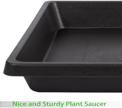 Square Plant Saucer 8 Inch 4 Pack, Saucers for Potted Plants and Water Catcher Tray, Planter Durable Plastic Trays, Plant Drip Trays and Flower Pot Saucers, Plant Saucers for Indoors and Outdoors - Image 3