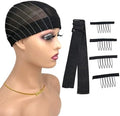 Wig Cap with Guideline Map for Wig Making, Stretchable Mesh Dome Caps with 1 Elastic Band and 4 Combs for Beginners Sewing Wig (Large: 23"-24", 2 * 6 Closure) by Atimiaza