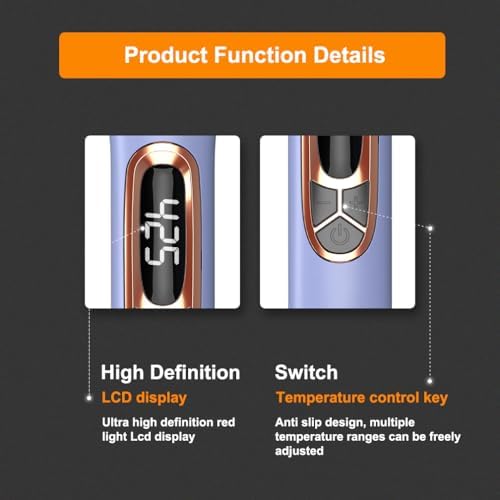 JINRI Volumizing Hair Brush for Short & Thin Hair, 1.38 Inch Hot Styling Brush, Adjustable Temperature Volumizer Tool, Dual Voltage 100-240V, Root Lift Volume Iron, Purple - Image 6