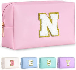 TOPEAST Makeup Organizer - Initial Makeup Bag, Desk Organizer Small Cosmetic Bag Desktop Cosmetic Organiser (Pink N) by TOPEAST