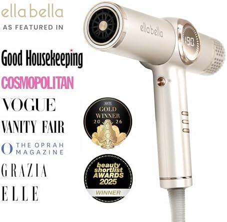 ELLA BELLA® Ionic Hair Dryer with Diffuser - Negative Ion Blow Dryer, Quiet - Image 3