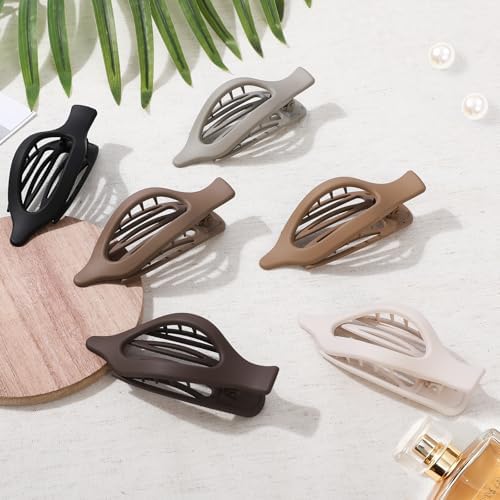 Flat Hair Clips for Women - 6 PCS French Flat Claw Clips Medium Hair Clips for Girls Large Hair Claw Clips for Thick or Thin Hair Strong Hold No Slip Hair Accessories for women (Regular) - Image 2