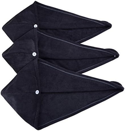 HOPESHINE Women's Soft Shower Hair Towel Twist Hair Turban Wrap Drying Cap Great Gift for Women (Dark Grey 3-Pack) by HOPESHINE
