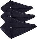 HOPESHINE Women's Soft Shower Hair Towel Twist Hair Turban Wrap Drying Cap Great Gift for Women (Dark Grey 3-Pack) by HOPESHINE
