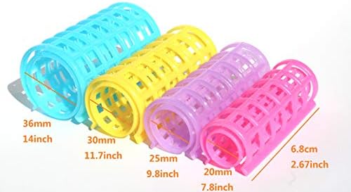 Kamay's Jumbo Hair Rollers Comb Curlers Clips Styling Rollers Hair Curls Wave Style Hairdressing Curlers Tools (Plastic Styling 36mm 1 1/2" 6PCS Random Clolor) - Image 2