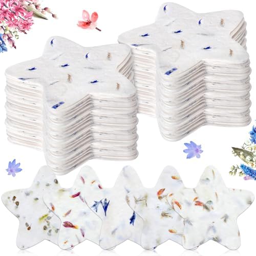 Dunzoom 50 Pcs Plantable Seed Paper Tags Wildflower,Star by Dunzoom