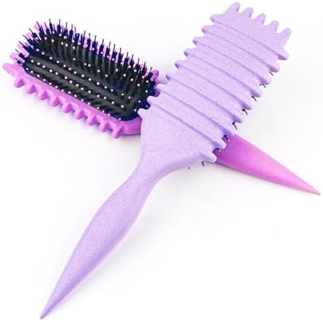 1 PCS Curly Hair Brush, Curl Defining Brush (Purple) - Image 6
