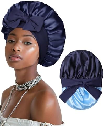 AWAYTR Double Layer Satin Bonnet for Women, Reversible Sleep Hair Wrap by AWAYTR