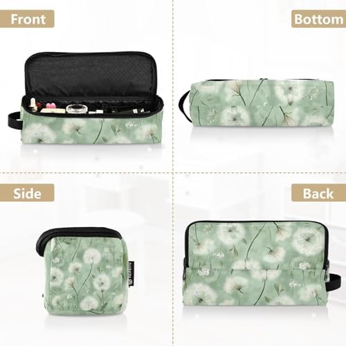 Hair Tools Travel Bag with Heat Resistant Mat Detachable 2-in-1 Curling Iron Travel Case Hot Tools Organizer for Straightener Flat Iron Dreamy Green Dandelions - Image 5