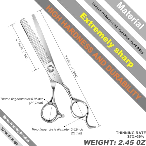 High-end Professional Hair Thinning Scissors Hair Cutting Teeth Shears Barber Hairdressing Texturizing Scissors Extremely Very Sharp 6.5 Inch Stainless Steel Alloy For Men Women Salon & Home - Image 2