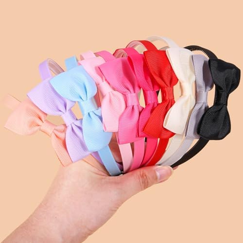 XIMA 20 Pcs Girls Bow Headbands, Grosgrain Ribbon Hairbands with Non-Slip - Image 2