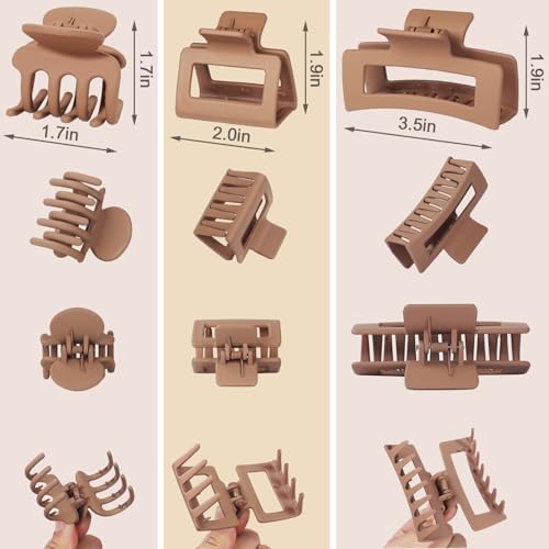SMKSL 12 Pcs Hair Claw Clips for Women & Girls 3 Styles Hair Accessories - Image 4