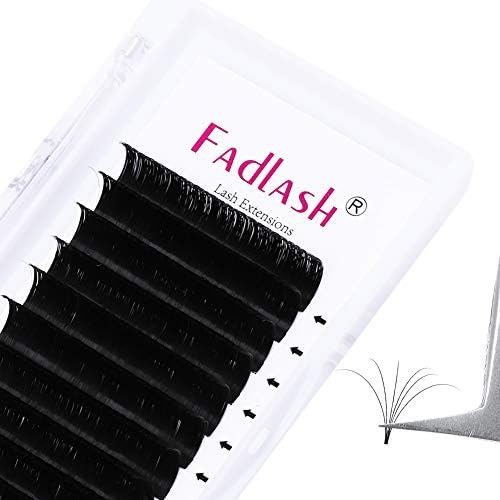 Eyelash Extension Supplies D Curl 0.07 16mm Faux Mink Self Fan Lash Extensions Semi Permanent Volume Lashes Extension Supplies (0.07-D, 16mm) by FADLASH