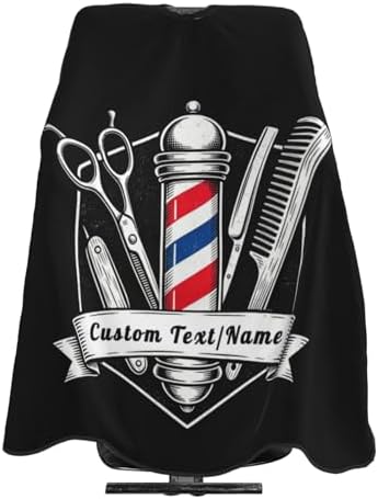 55x66in Black Custom Barber Cape, Personalized Designer Barber Cape for Salon, Gifts for Birthday Christmas by ByxhucUSA