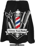 55x66in Black Custom Barber Cape, Personalized Designer Barber Cape for Salon, Gifts for Birthday Christmas by ByxhucUSA