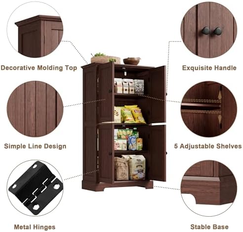 ChooChoo Bathroom Floor Cabinet with Adjustable Shelves - Image 4