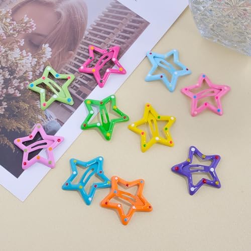SAOROPEB Star Hair Clips 2000s Y2K Multicolor Hair Accessories-30 PCS 1.18" - Image 4