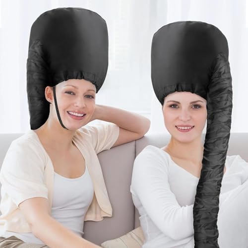 Hooded Hair Dryer Bonnet, Fast Drying Bonnet Hair Dryer for Natural Hair, Deep Conditioning Styling Curl Enhancing, Adjustable Fit Portable Lightweight for Travel（Black） - Image 7