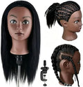 Black Mannequin Head with Hair, Cosmetology Mannequin Head for Braiding by Yiifiulyn