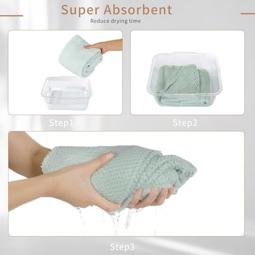 Microfiber Hair Towel Quick Dry Hair Towel Hair Drying Towels Suitable for All Kinds of Hair Ultra Absorbent Long and Thick Hair 24X48inch Grey (1pcs) - Image 7