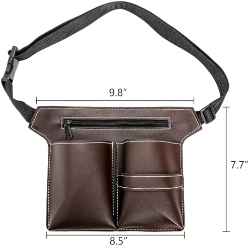Hedume 2 Pack Hairdresser Scissor Bags, Salon Barber PU Leather Waist Pouch with Waist Belt, Hair Salon Scissor Storage Waist Bag for Hairstylist, Professional Hairdressing Tools Storage Holster - Image 5