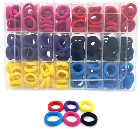 288 Pcs Toddler Hair Ties, Soft Seamless Cotton Baby Hair Ties, Multicolor Small Hair Bands for Little Girls and Kids, Elastic Hair Accessories Ponytail Holders (Dark Color) by Unknown