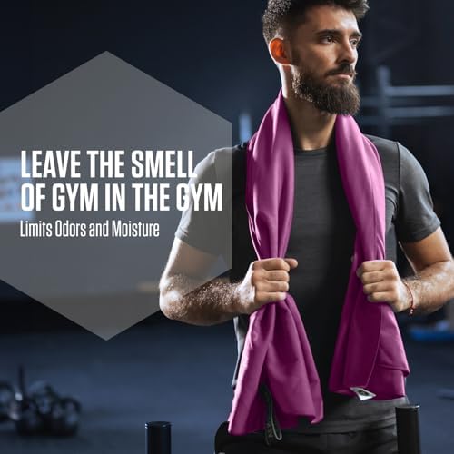 VENTURE 4TH Quick Dry Microfiber Towel for Camping & Gym - Purple Large - Image 5