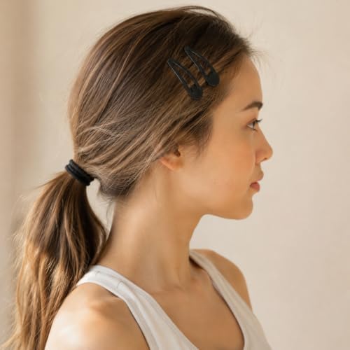 40 Pack Black 2 Inch Barrettes Women Metal Snap Hair Clips Accessories - Image 6