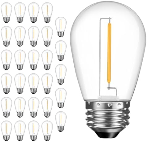 GvvooHome S14 Outdoor String Light Bulbs for Patio & Backyard, 30 Pack by GvvooHome