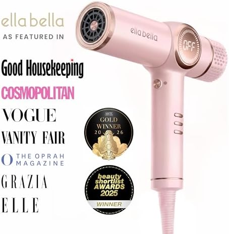 ELLA BELLA® Ionic Hair Dryer with Diffuser - Negative Ion Blow Dryer, Quiet - Image 3