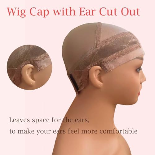 Lace Wig Grip Cap for Glueless Wig 11x5 Large Lace Reusable Wig Cap, Grip Cap for Lace Frontal Wigs to Keep Wigs in Place, Adjustable Wig Cap with Non Slip Grip Band for Women (Light Brown) - Image 4