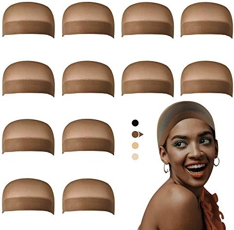 Dreamlover Wig Caps for Women,Wig Stocking Caps, Natural Brown, 12 Pieces by Dreamlover