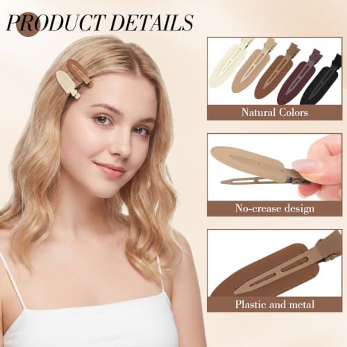 14 Pcs No Crease No Bend Hair Clips for Women Girls, 2.36 Inch Makeup Small Flat Hair Clip for Styling Thin Short Bangs, Cute Barrettes Accessories Hair Pins for Curls Gifts (Natural Colors) - Image 6
