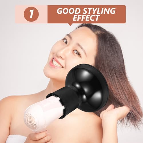Universal Hair Dryer Diffuser Attachment, Black PP Large Hood - Image 4