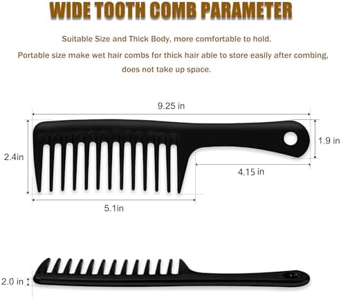 4PCS Wide Tooth Comb, Large Hair Detangling Comb for Curly, Wet, Long Hair - Image 3