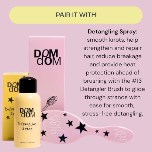 Dom Dom Detangling Brush, Dry & Wet Detangler, All Hair Types, Purple - Image 6