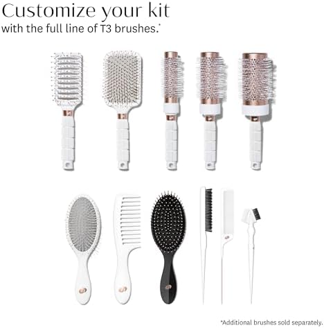 T3 Smooth Paddle Brush | Cushioned Body and Wide Flat Base for Gentle Styling | Heat Resistant Bristles - Image 6