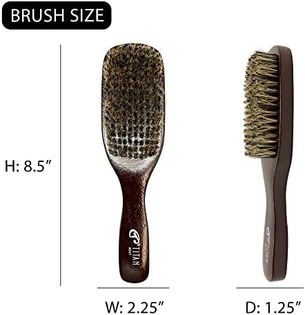 Titan Spin Wave Brush 1pc Wooden Brush for Men Firm Bristles for Coarse Hair. Use for Smoothing, Wave Styles, Soft on Scalp, Club Handle - Image 3