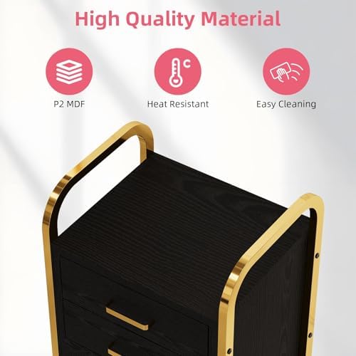 4ever2buy Salon Station for Hair Stylist, Black Rolling Salon Station Cart - Image 4