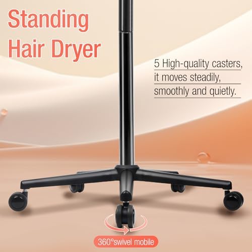 Hooded Hair Dryer, Professional Standing Hair Dryer with Time Setting, Touch Controls and 3 Temperature Settings, Sit Under Hair Dryers for Salon and Home Use - Image 5