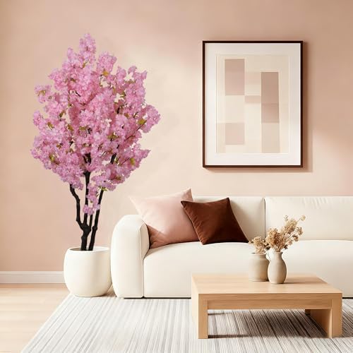 5.9ft Tall Pink Artificial Cherry Blossom Tree - Image 3