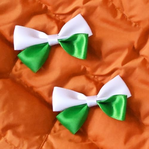 St. Patrick's Day Grosgrain Ribbon Alligator Hair Clips and Accessories - Solid Color Toddler Hair Bows 4PCS - Image 4