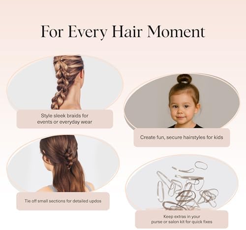 Kitsch Hair Ties No Damage for Kids, Teens and Women - Brown, 500pcs - Image 6