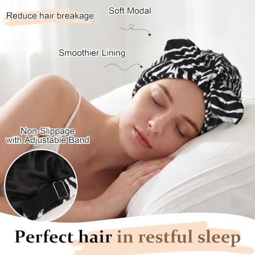 Ababalaya Satin Lined Beanies for Women Chemo Headwear Sleep Cap - Image 2